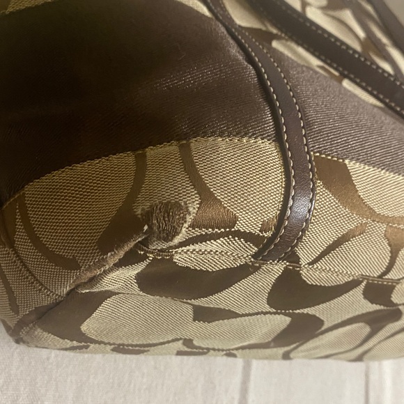 Coach Signature C Canvas Tote Bag, Brown, Brass Hardware - Picture 10 of 10